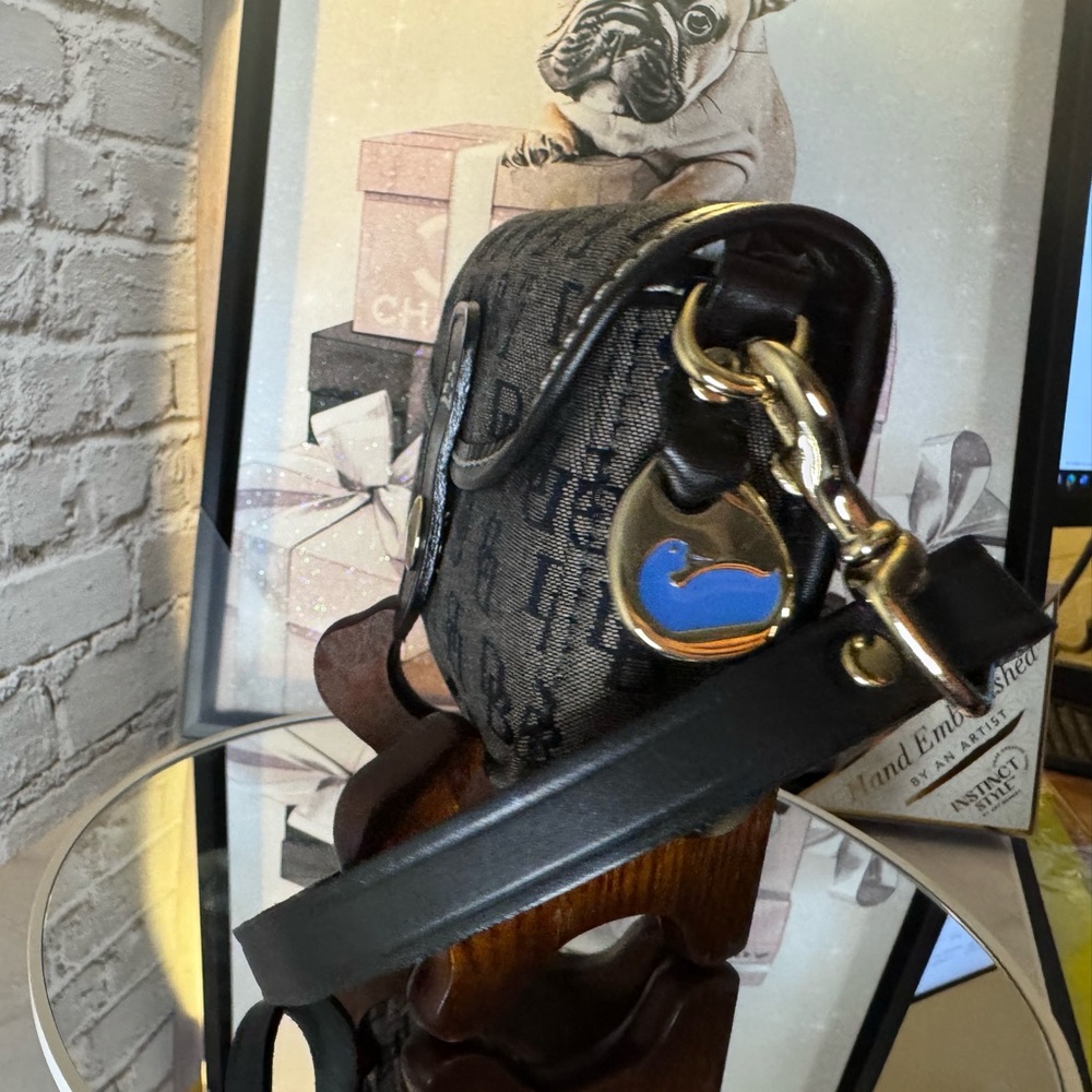 Dooney & Bourke 1998 Vintage USA Wristlet signature canvas & leather blue duck - Picture 3 of 17
